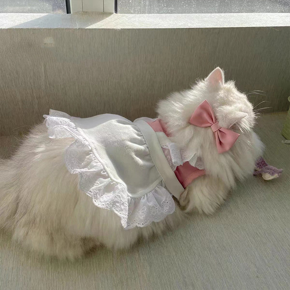 Maid-Style Lace Dress for Pets