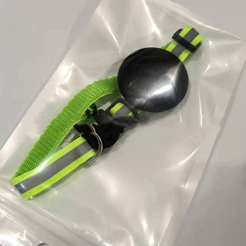 Airtag-Compatible Pet Collar with Bell and Reflective Stripes