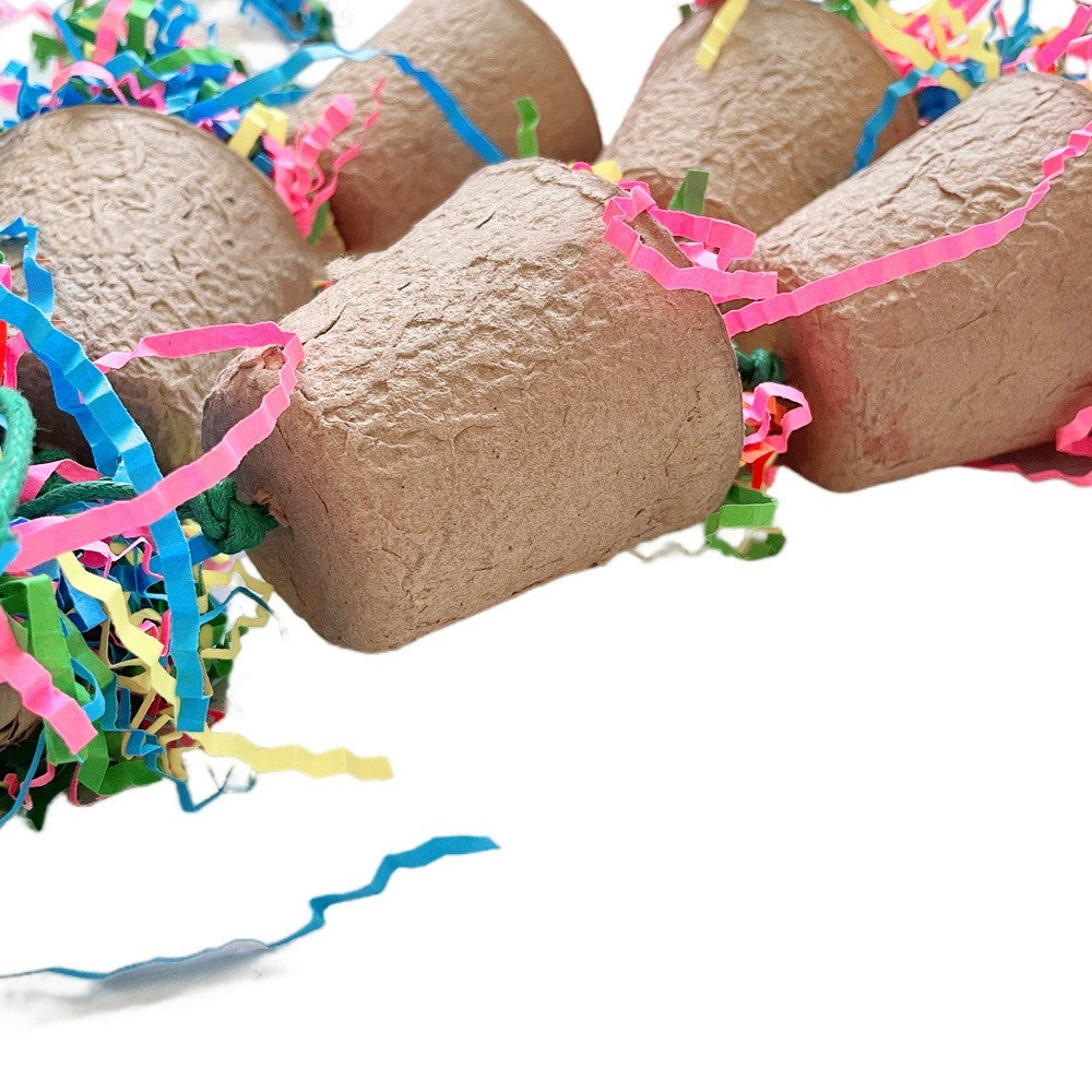 Parrot Palm Weaving Chew Toy with Paper Cup