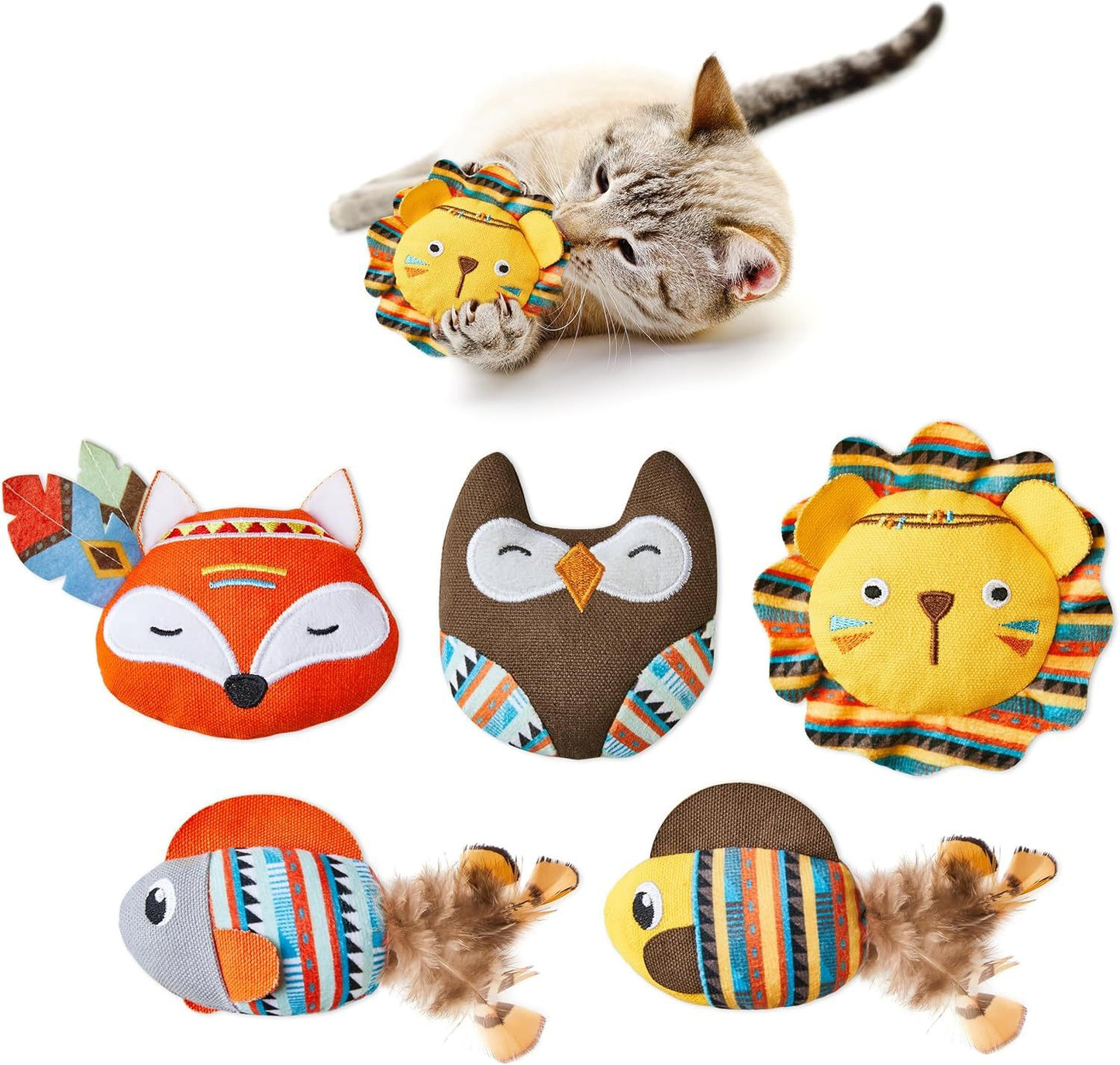 Interactive Cat Kickers for Indoor Cats with Jungle Animal Designs