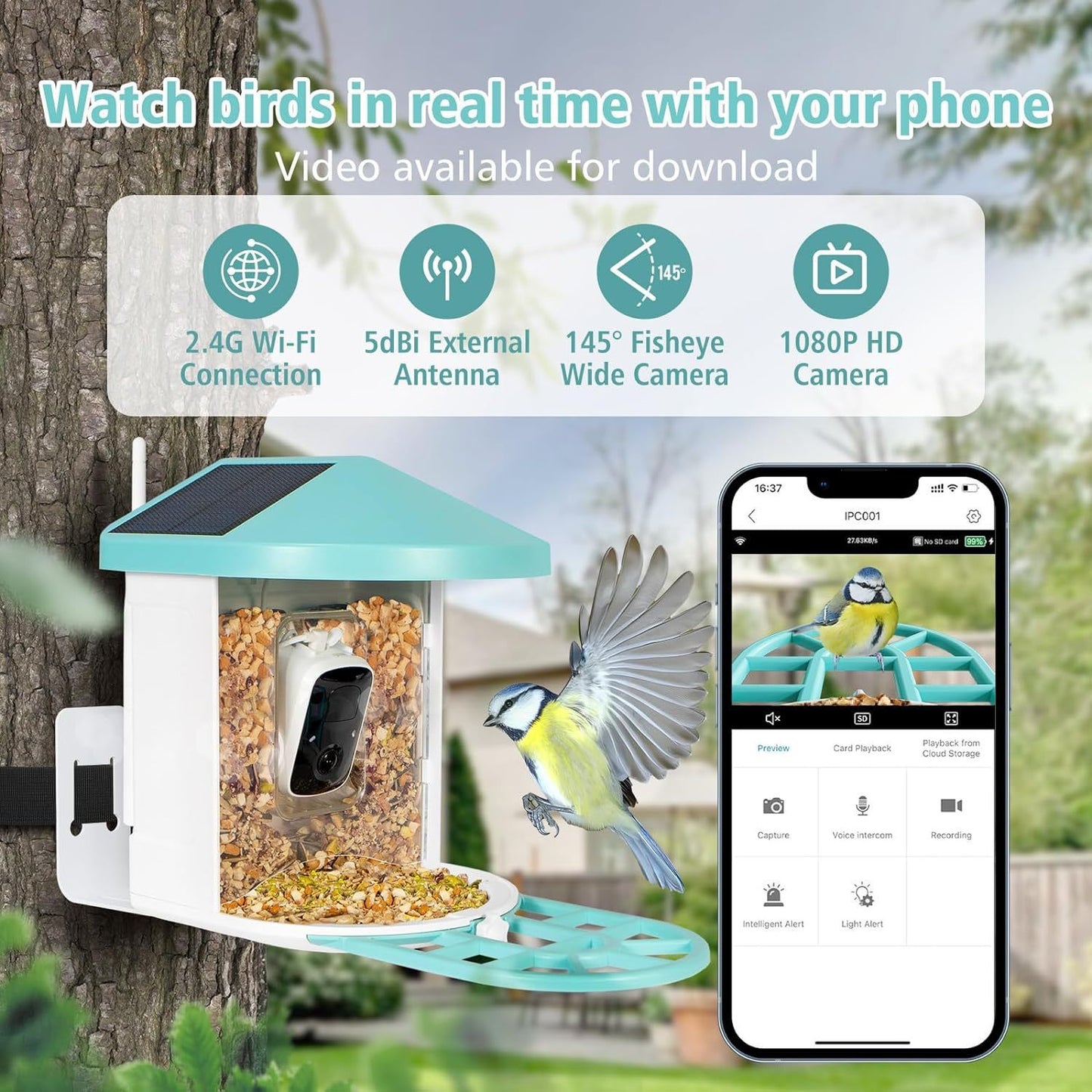 Wi-Fi Enabled Feeder Surveillance Camera