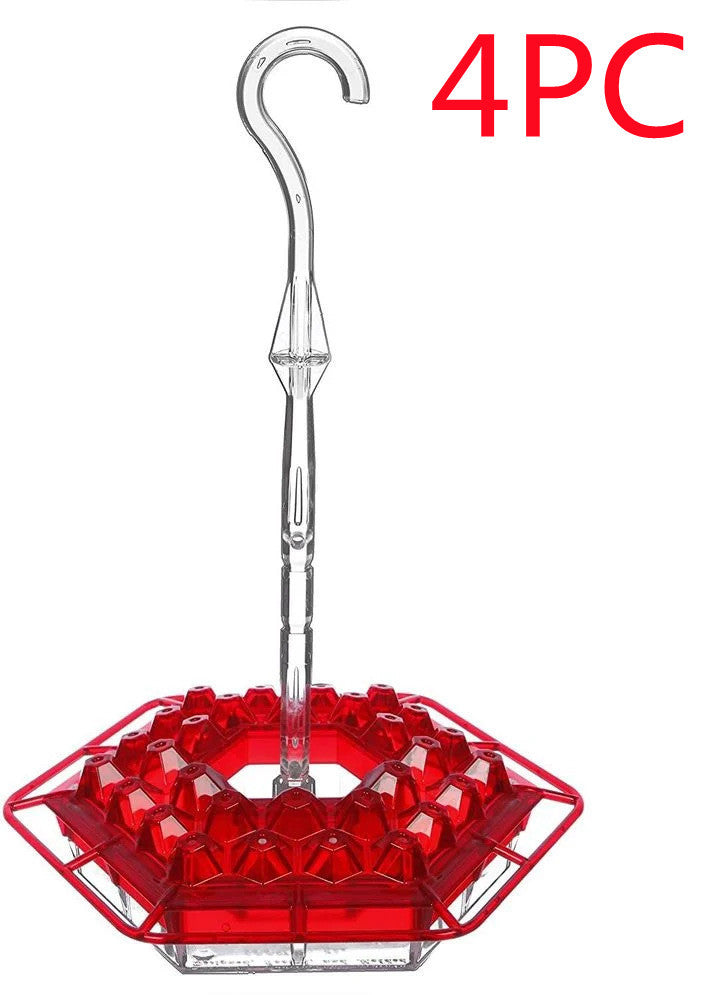 Red Hexagonal Hummingbird Nectar Feeder
