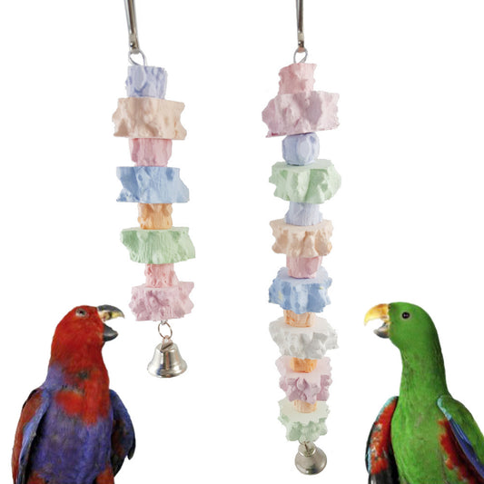 Bird Dental Molar Toy with String and Stone
