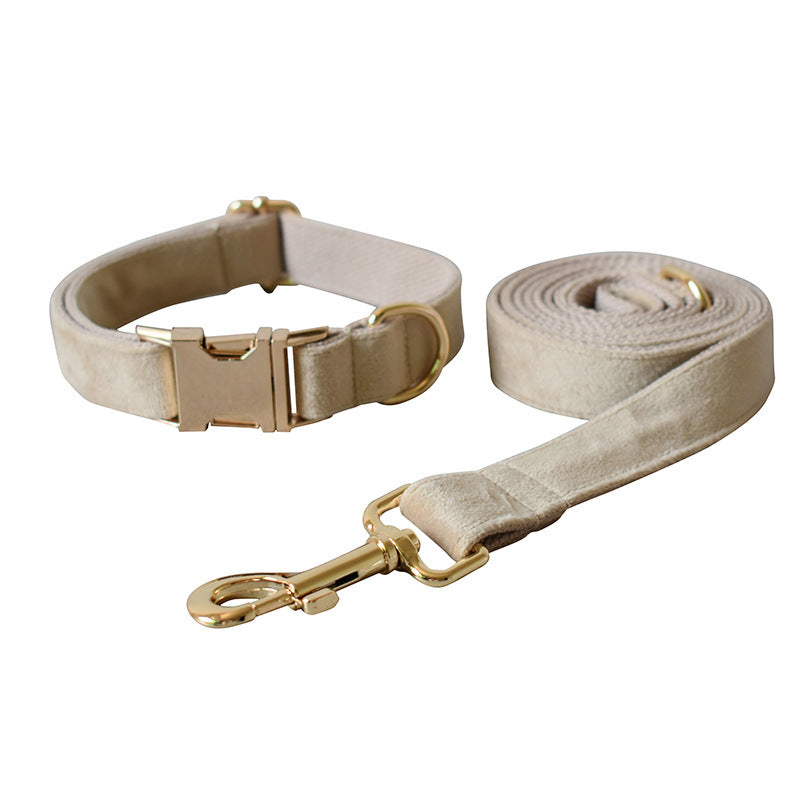 Luxurious Velvet Pet Collar in Beige