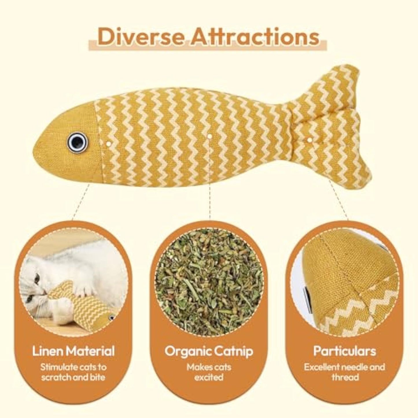 3 Catnip-Infused Fish Toys for Self-Play and Exercise