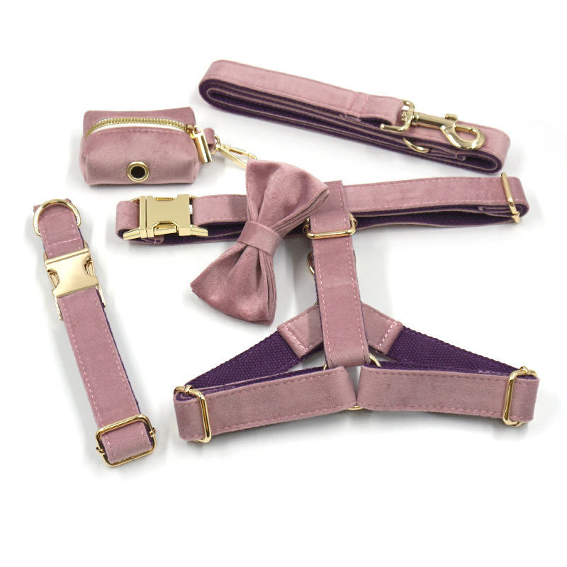 Luxurious Velvet Dog Collar and Leash Set