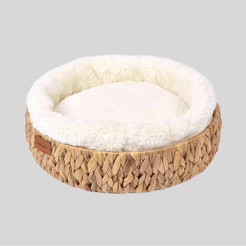 Rattan Cat Scratching Board with Warm Resting Spot