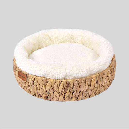 Rattan Cat Scratching Board with Warm Resting Spot