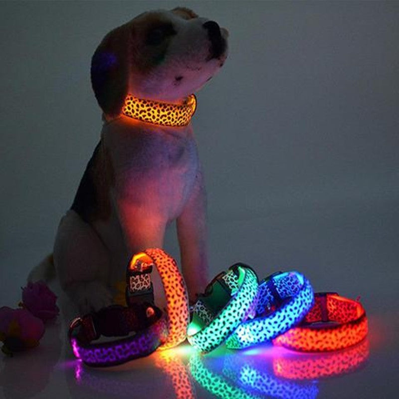 Leopard Pattern LED Safety Collar for Dogs