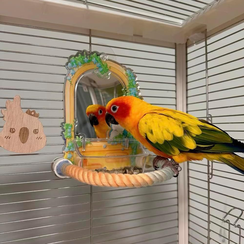 Gradient Bird Perch Stand with Bendable Rope