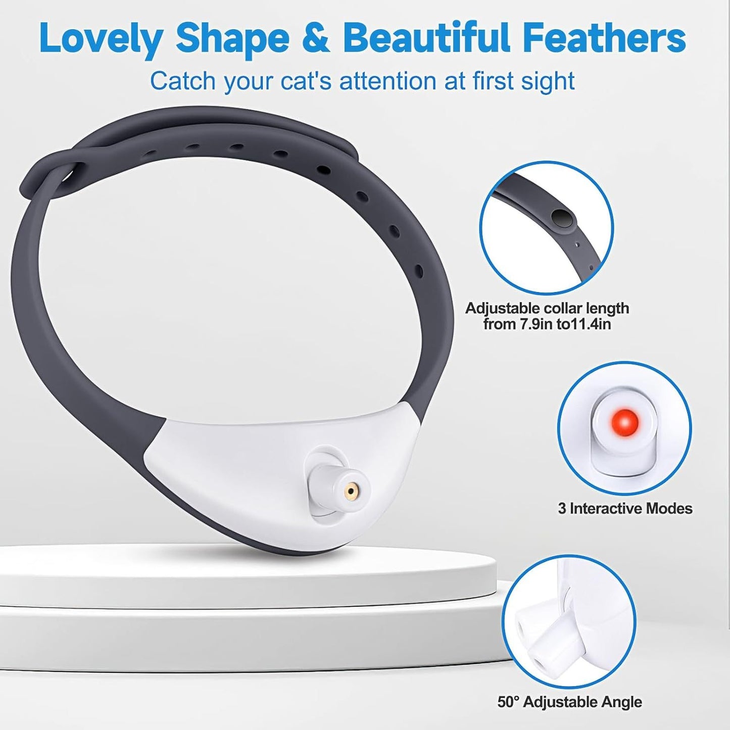 Smart LED Play Collar for Cats, Automatic and Rechargeable