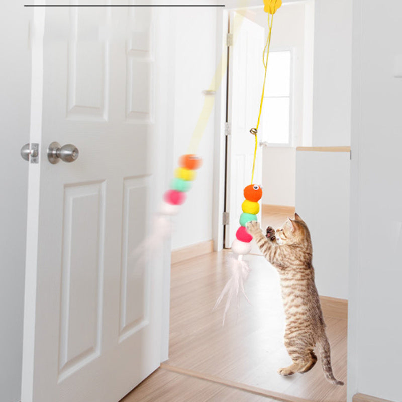 Catnip Swing Toy for Indoor Cats with Retractable Nylon Cord