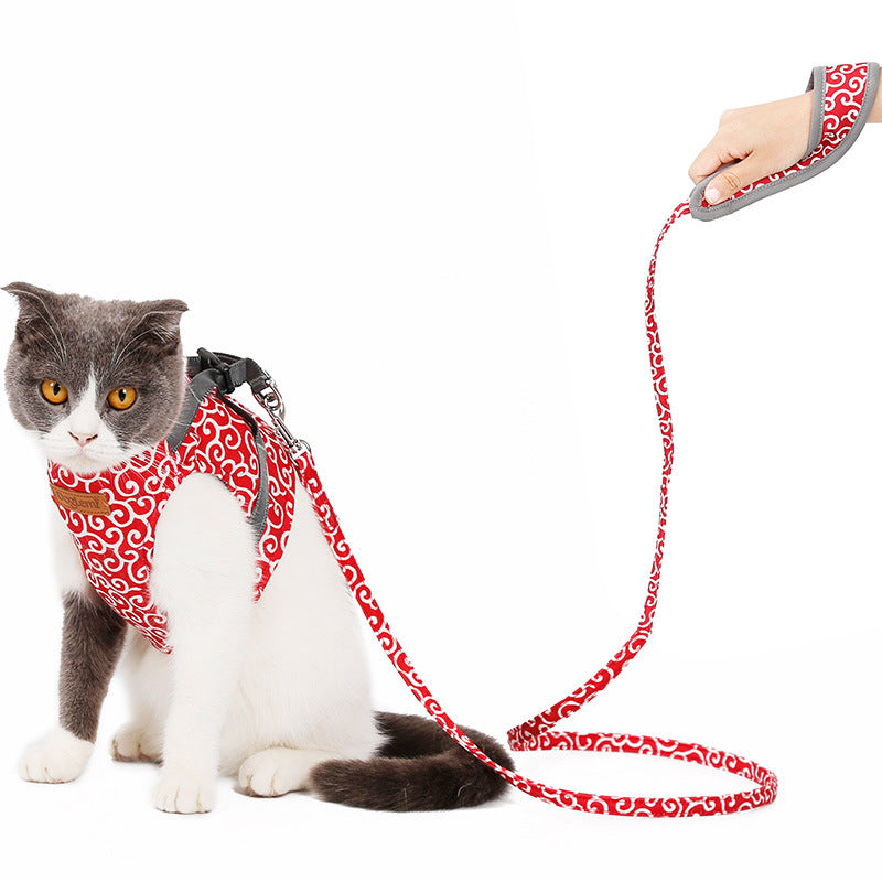 Chest Harness Vest for Cats with Traction Rope