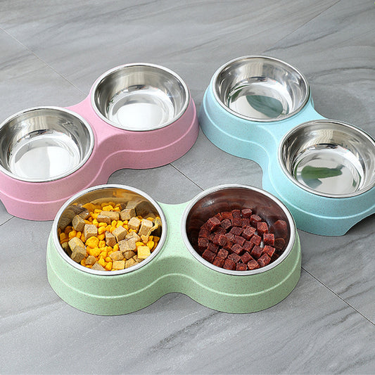 Stainless Steel Pet Feeder with Dual Bowls