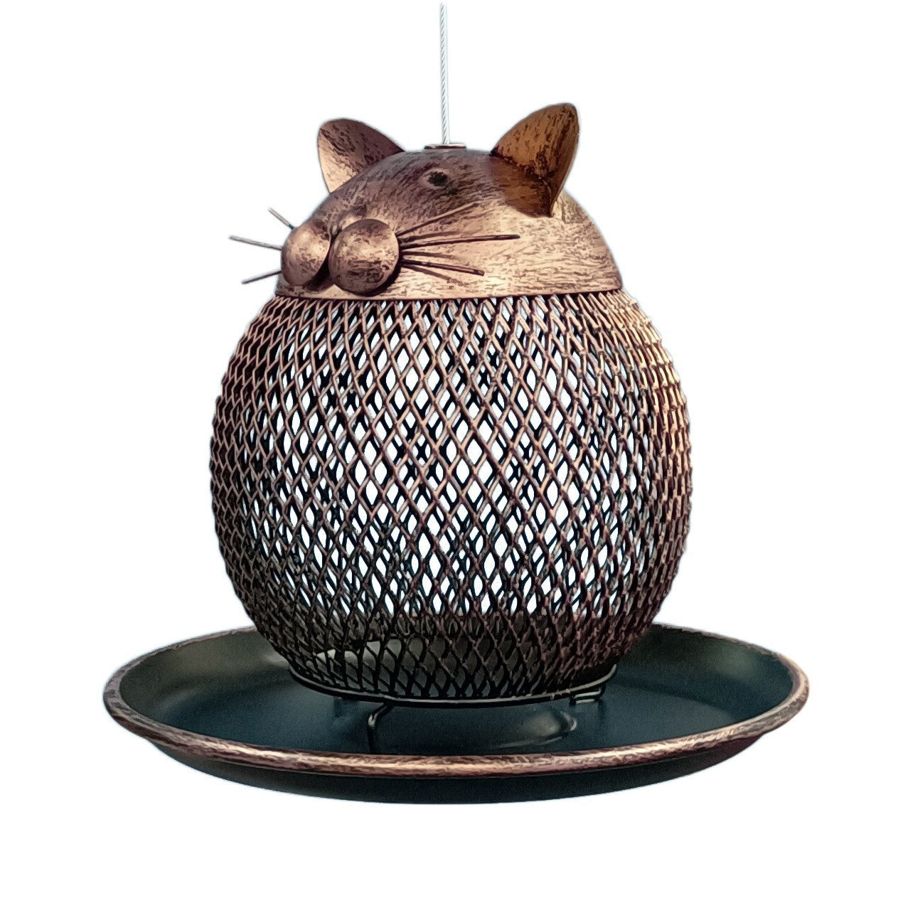 Cat Figurine Bird Feeder for Outdoor Decor