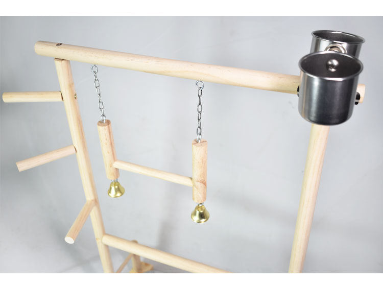 Wooden Toy Swing with Climbing Ladder & Dual Food Box