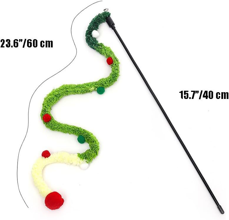 Interactive Play Wand for Cats with Colorful Plush Strips