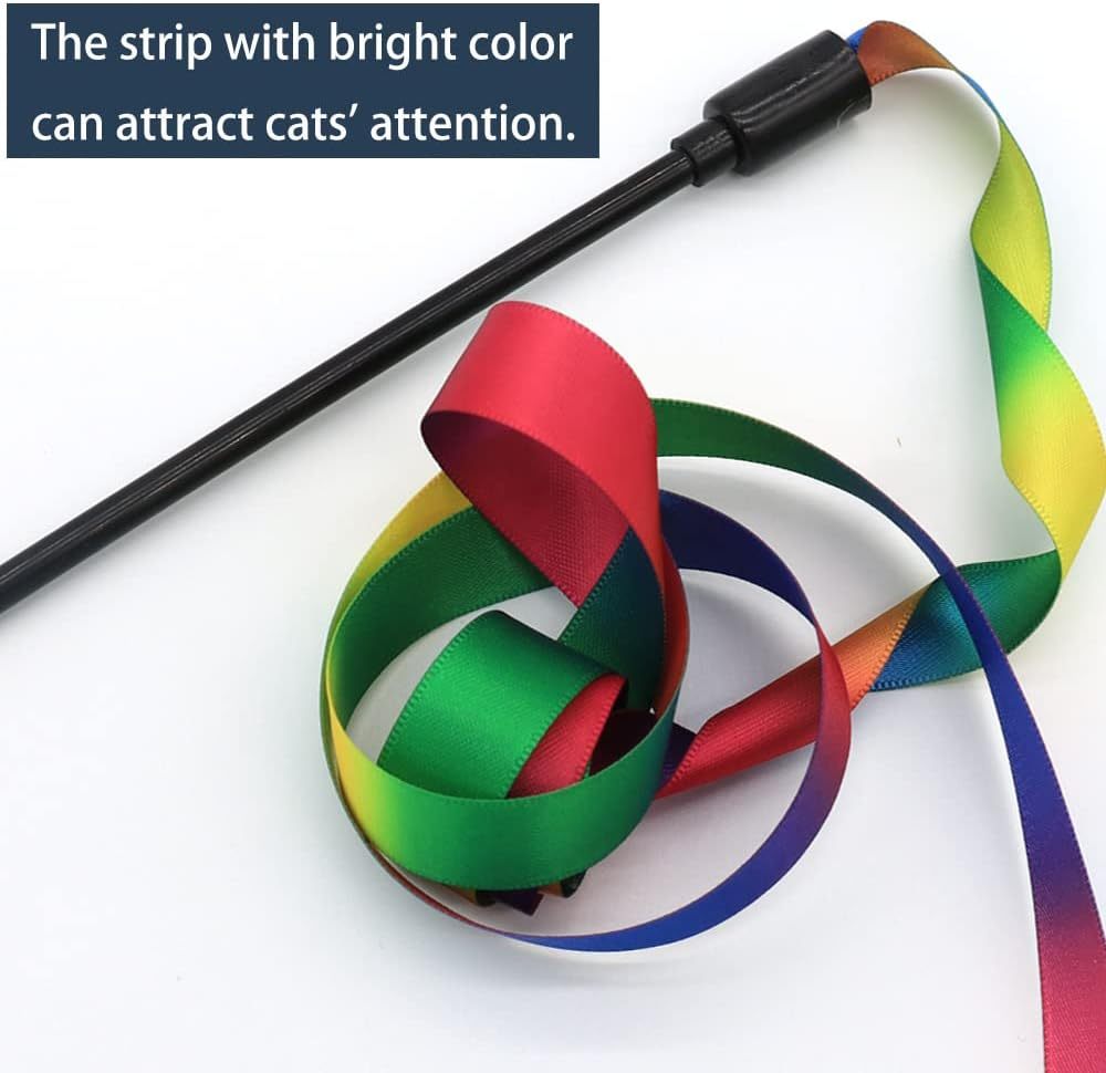 Colorful Interactive Wand Toy with String for Cats