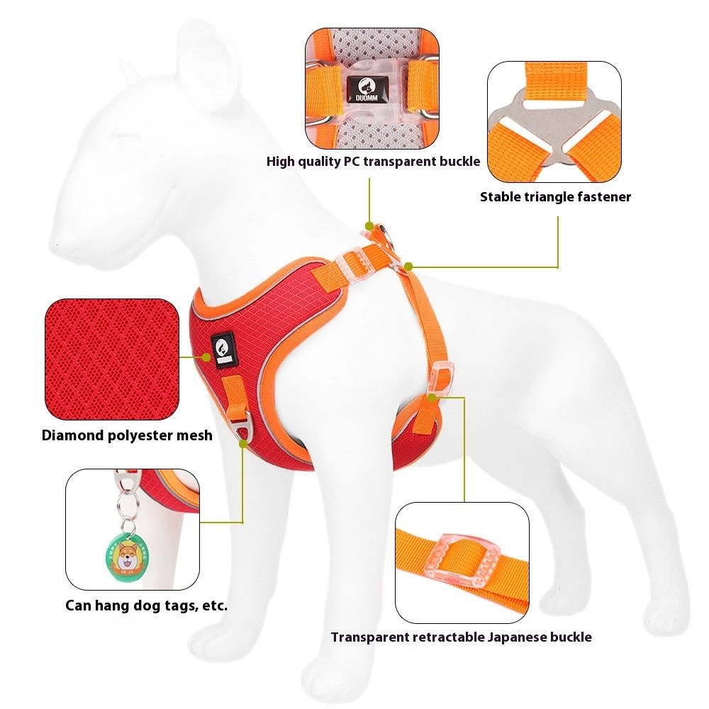 Breathable Pet Harness with Reflective Trim