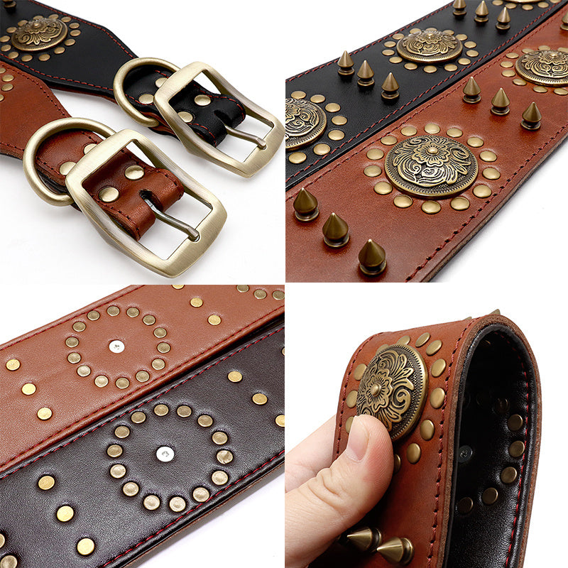 Studded Leather Dog Collar for Large Dog