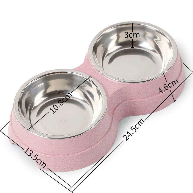 Stainless Steel Pet Feeder with Dual Bowls
