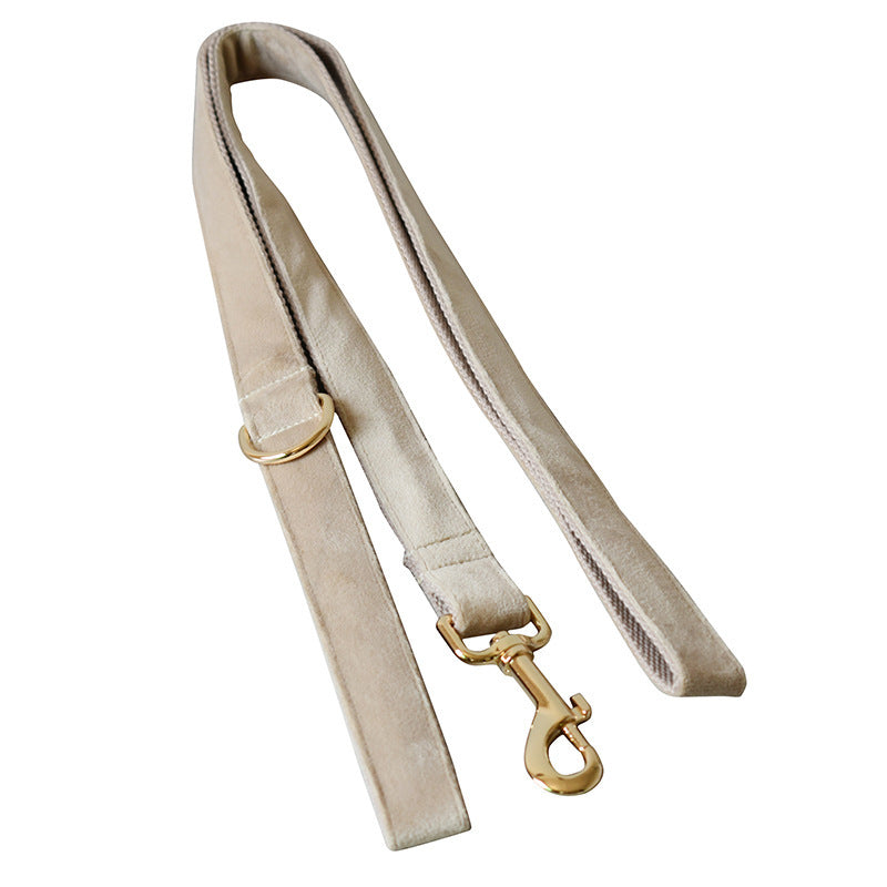 Luxurious Velvet Pet Collar in Beige