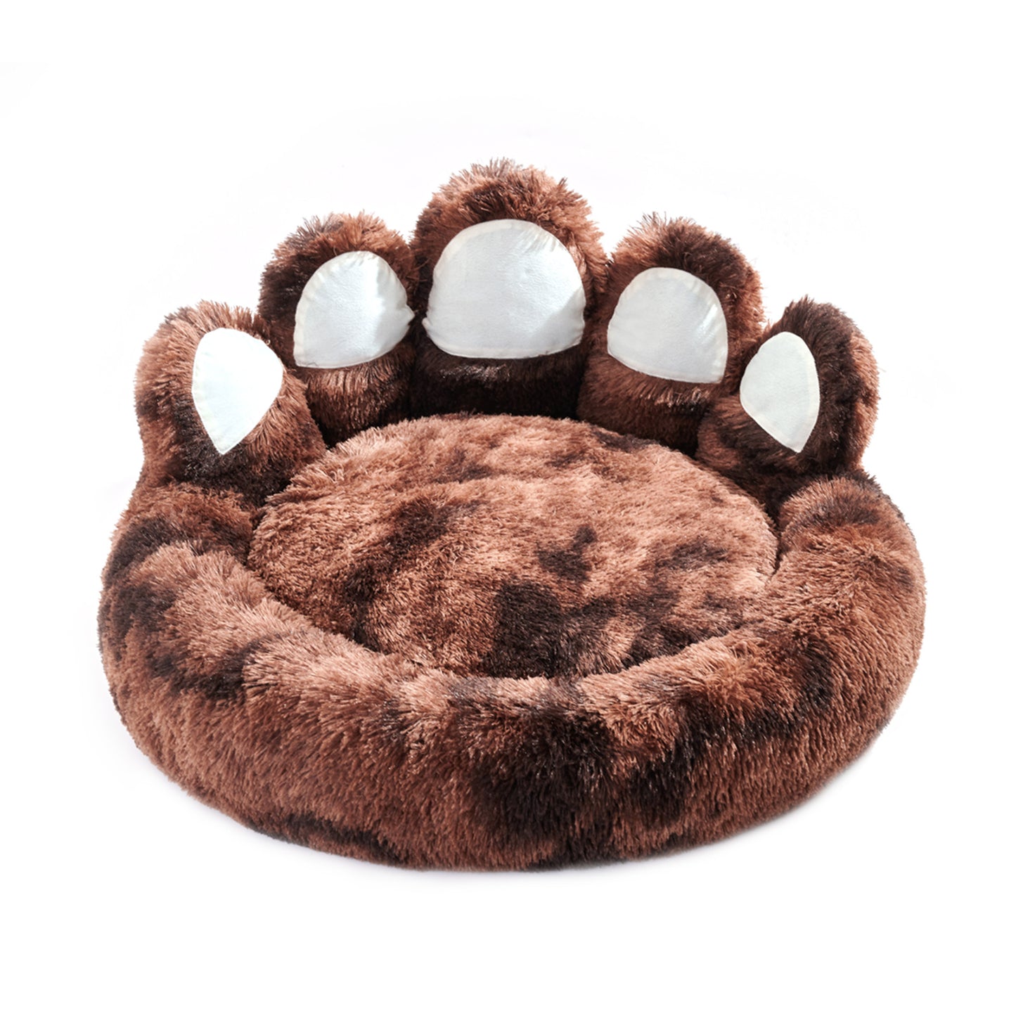 Cozy Plush Paw Print Dog Bed