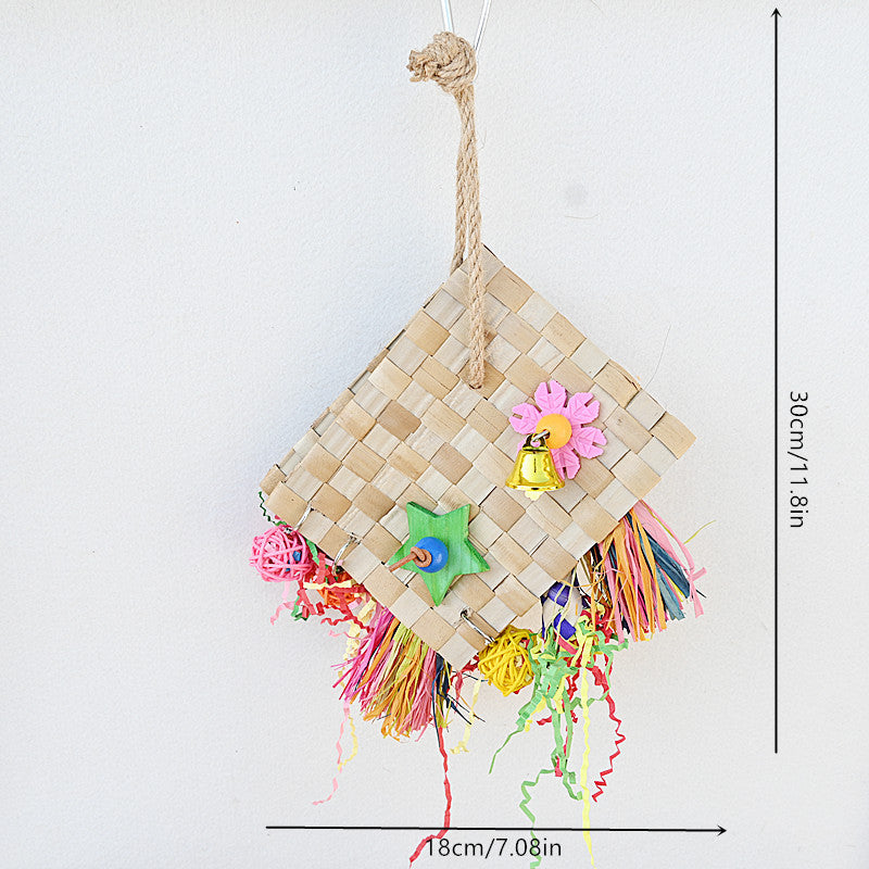 Eco-Friendly Palm Leaf Parrot Foraging Toy