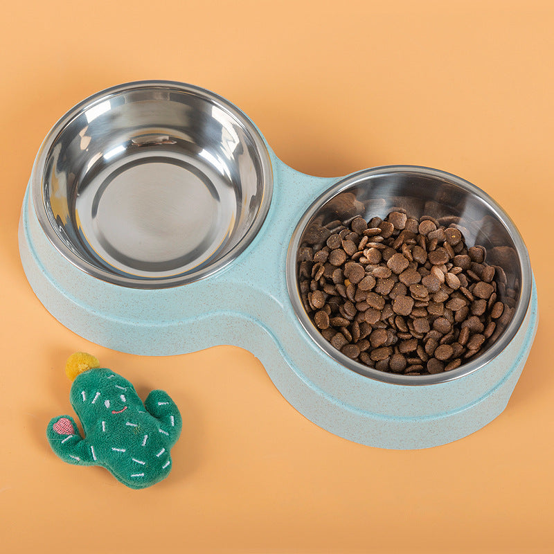 Stainless Steel Pet Feeder with Dual Bowls