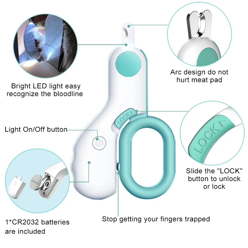 LED Pet Nail Grooming Tool for Cats and Dogs