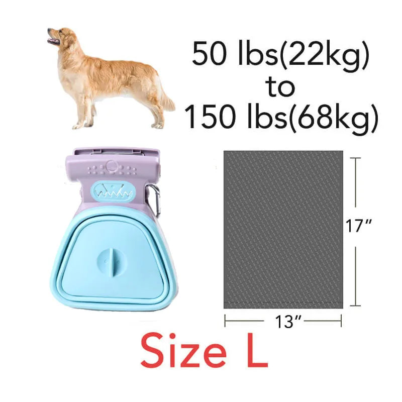Portable Dog Waste Picker with 1 Roll of Biodegradable Bags
