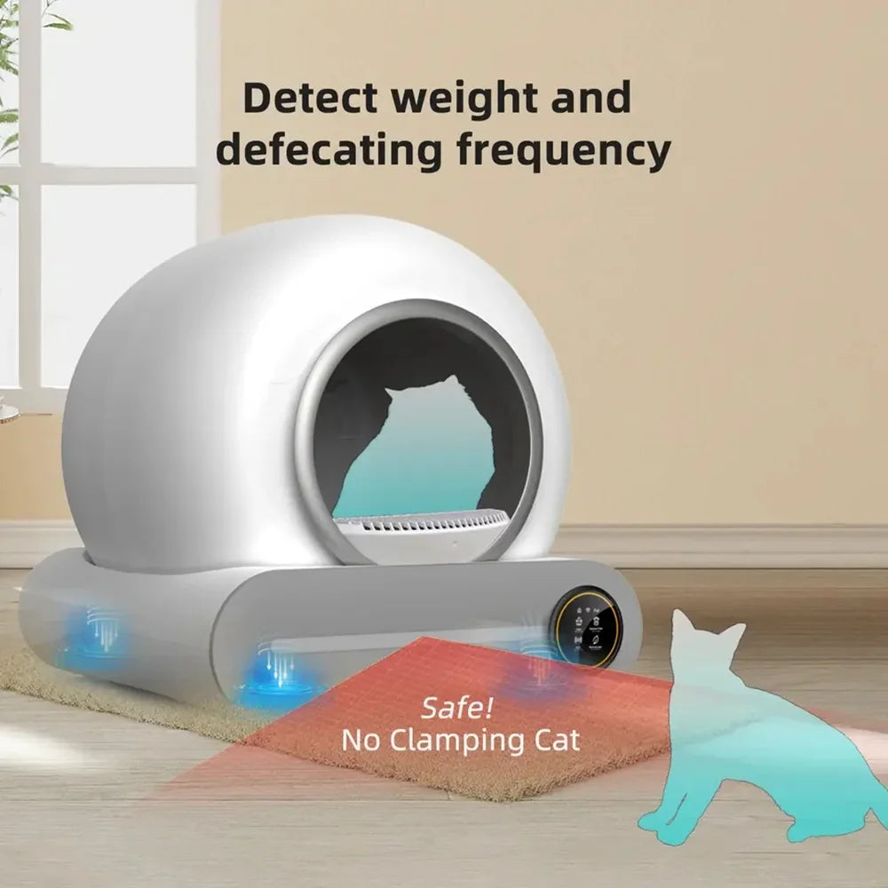 65L Automatic Smart Cat Litter Box with Self-Cleaning Feature