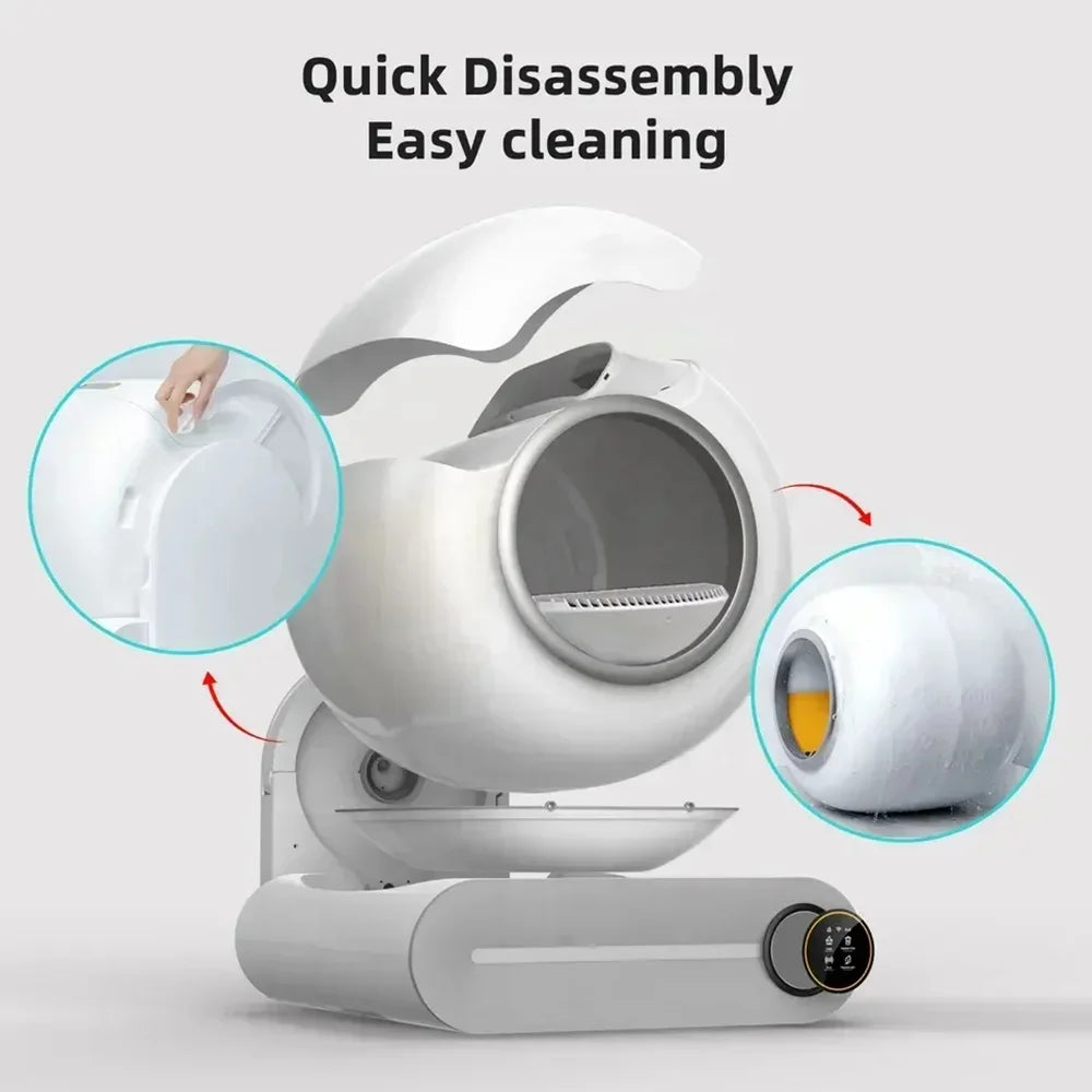 65L Automatic Smart Cat Litter Box with Self-Cleaning Feature