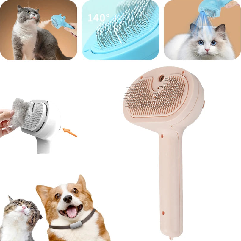 3-in-1 Cat and Dog Pet Steam Massage Brush