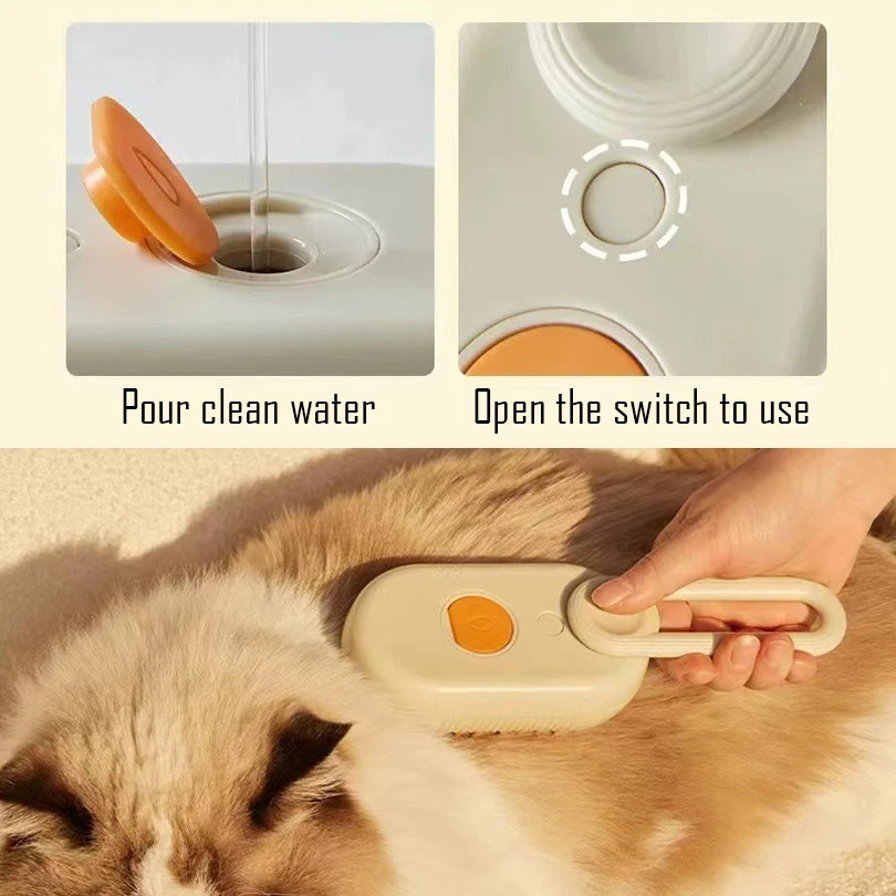 3-in-1 Cat and Dog Pet Steam Massage Brush
