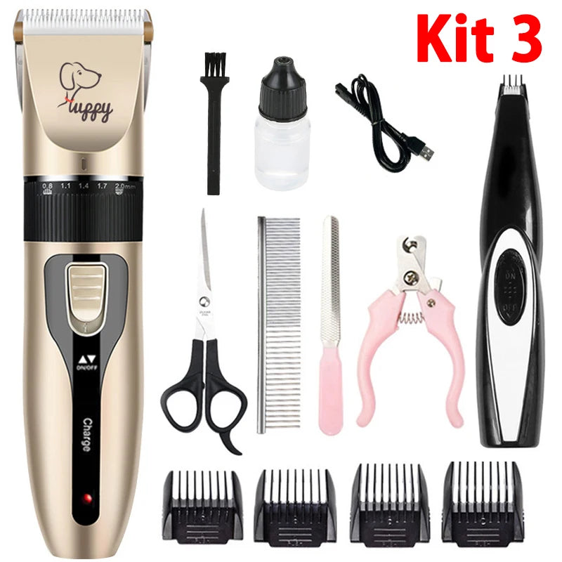 Rechargeable Electric Pet Grooming Clipper Kit for Dogs and Cats