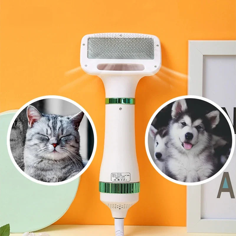 Portable Pet Grooming Hair Dryer with Slicker Brush for Cats and Dogs