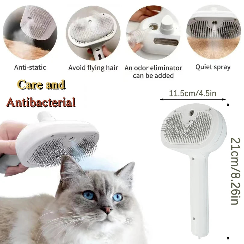 3-in-1 Cat and Dog Pet Steam Massage Brush
