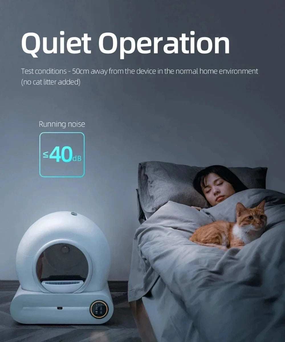 65L Automatic Smart Cat Litter Box with Self-Cleaning Feature
