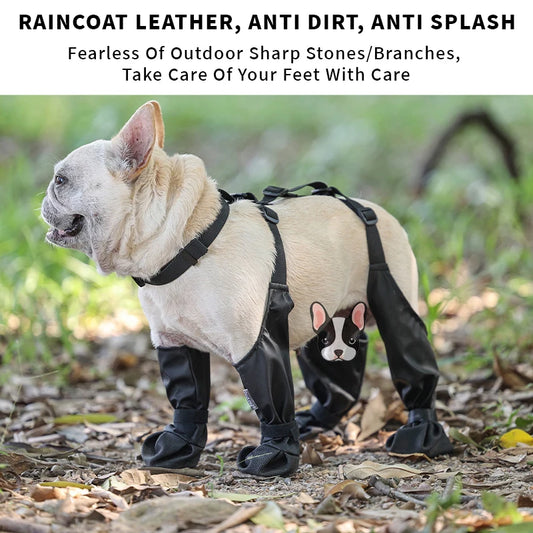 Waterproof Adjustable Dog Boots with Non-Slip Soles