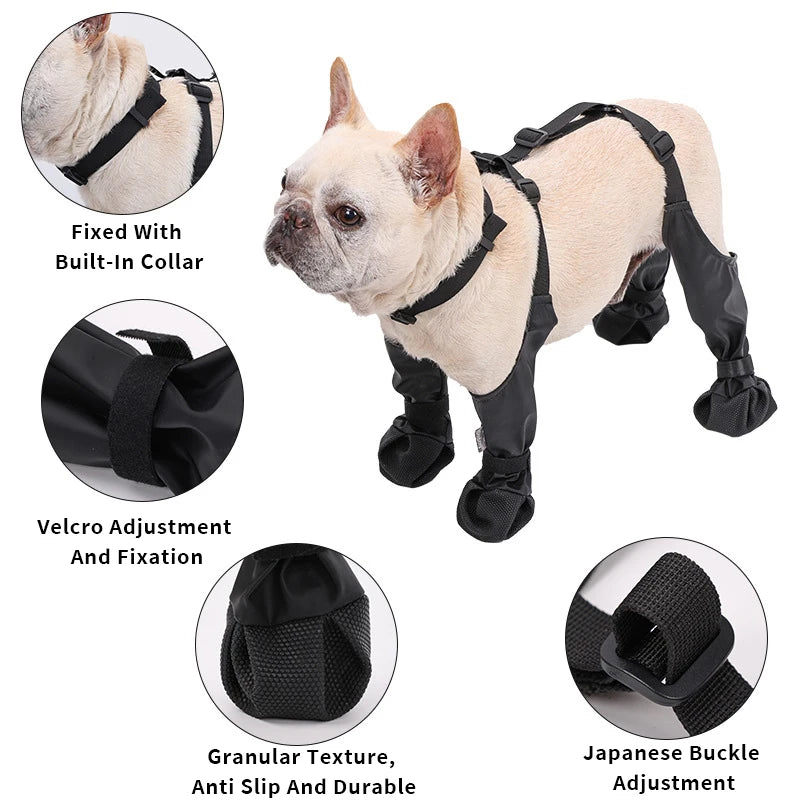 Waterproof Adjustable Dog Boots with Non-Slip Soles