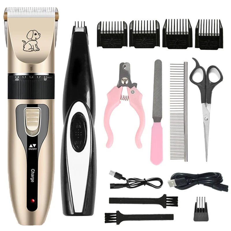 Rechargeable Electric Pet Grooming Clipper Kit for Dogs and Cats