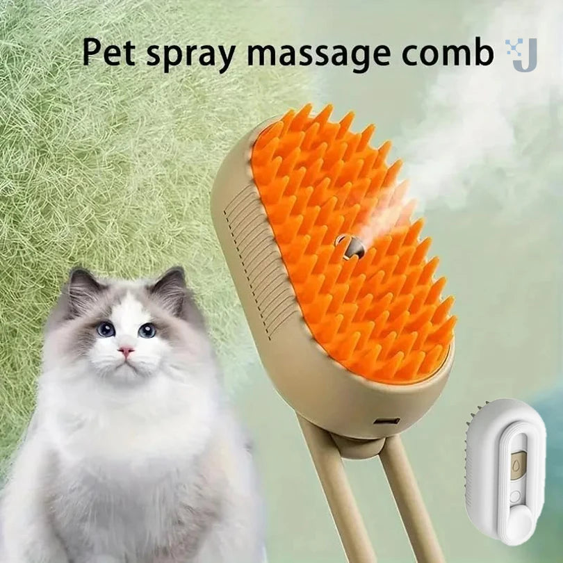 3-in-1 Cat and Dog Pet Steam Massage Brush