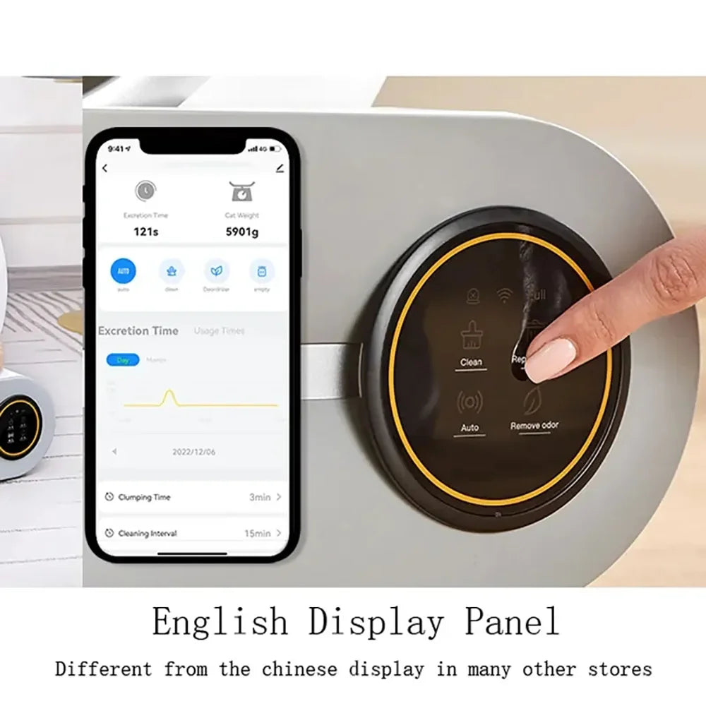 65L Automatic Smart Cat Litter Box with Self-Cleaning Feature