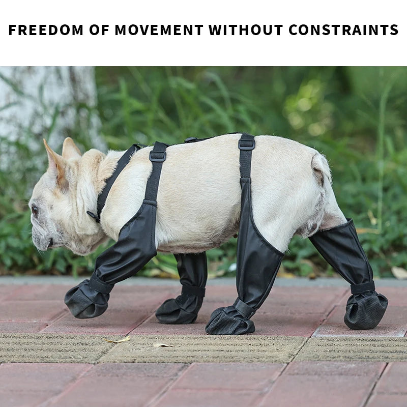 Waterproof Adjustable Dog Boots with Non-Slip Soles