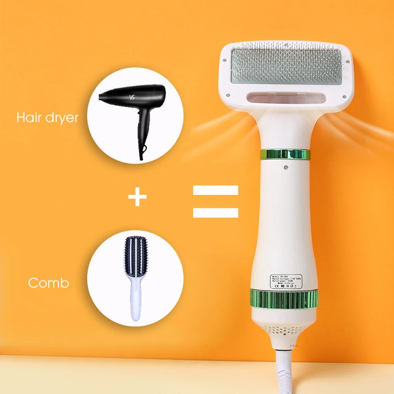 Portable Pet Grooming Hair Dryer with Slicker Brush for Cats and Dogs