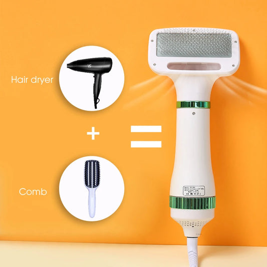 Portable Pet Grooming Hair Dryer with Slicker Brush for Cats and Dogs