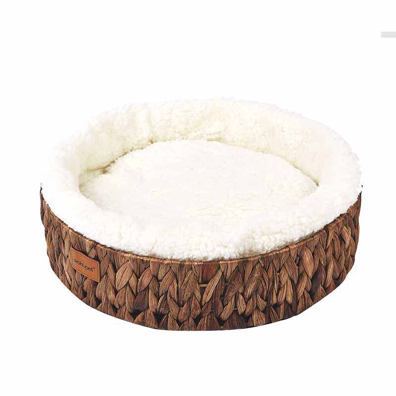 Rattan Cat Scratching Board with Warm Resting Spot
