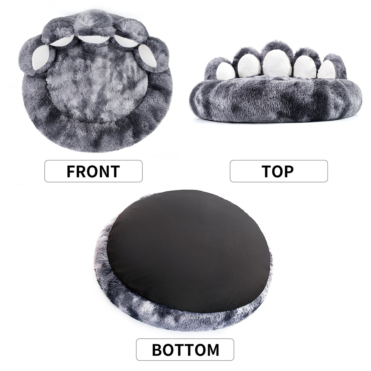 Cozy Plush Paw Print Dog Bed