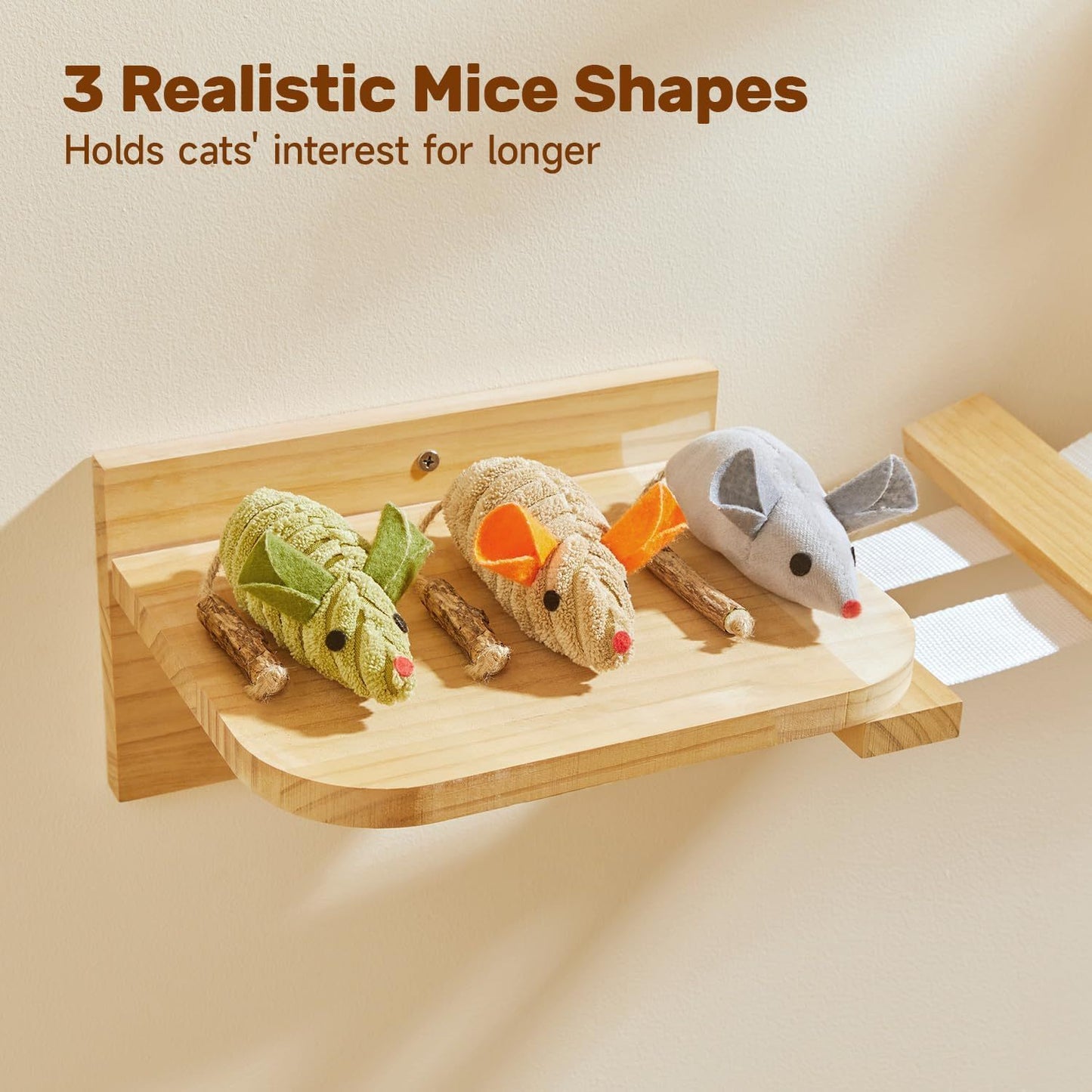 Squeaking Mice Cat Toys with Catnip and Silvervine for Cats